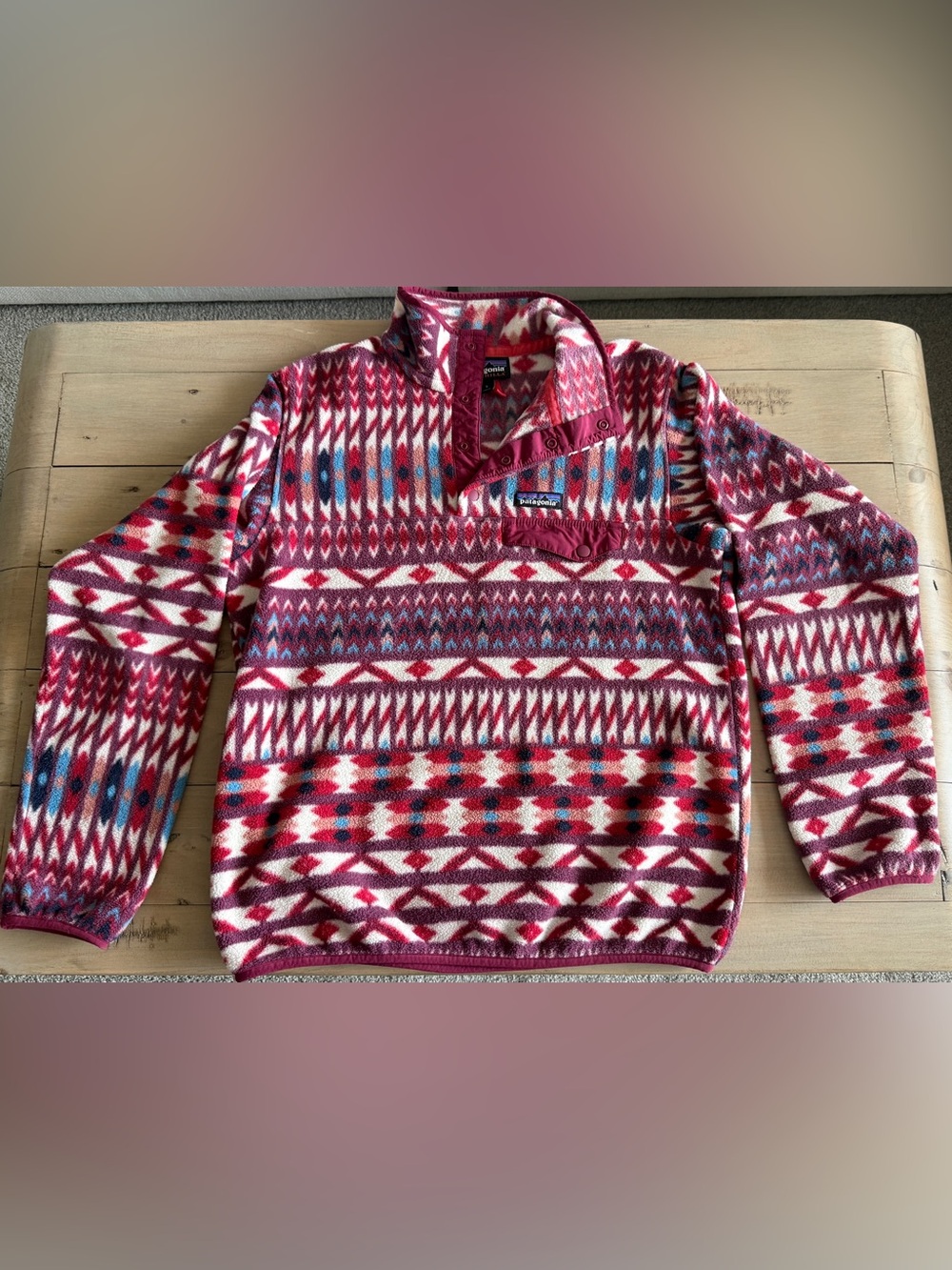 Patagonia Synchilla Snap-T Aztec Print Fleece Pullover Women’s Small - Picture 1 of 6